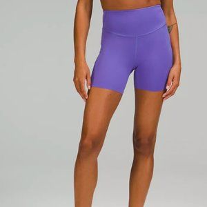 Lululemon Base Pace Biker Shorts 6" Women's Size 6 Purple Like New